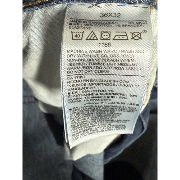 Old Navy Men's Loose Built In Tough Flex Jeans 36X32 Dark Denim *Actual 34X29.5 - Picture 8 of 9